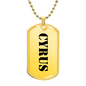 Cyrus - 18k Gold Finished Luxury Dog Tag Necklace