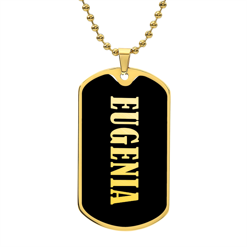 Eugenia v02 - 18k Gold Finished Luxury Dog Tag Necklace