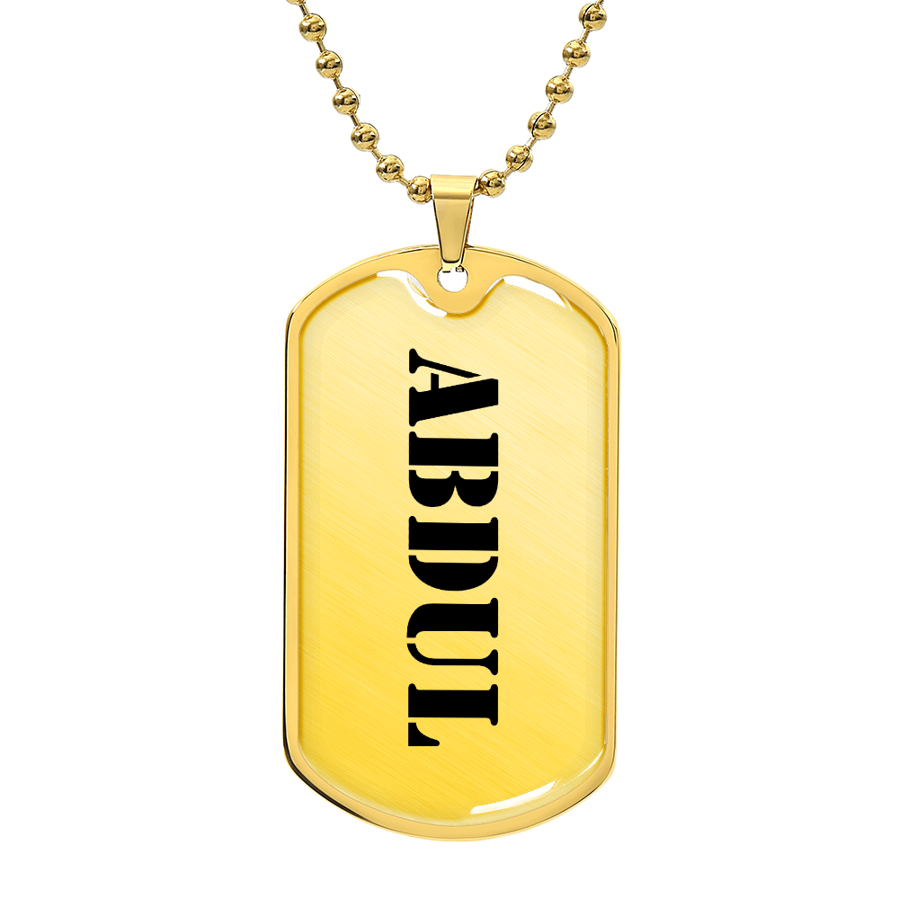 Abdul - 18k Gold Finished Luxury Dog Tag Necklace