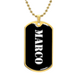 Marco v3 - 18k Gold Finished Luxury Dog Tag Necklace