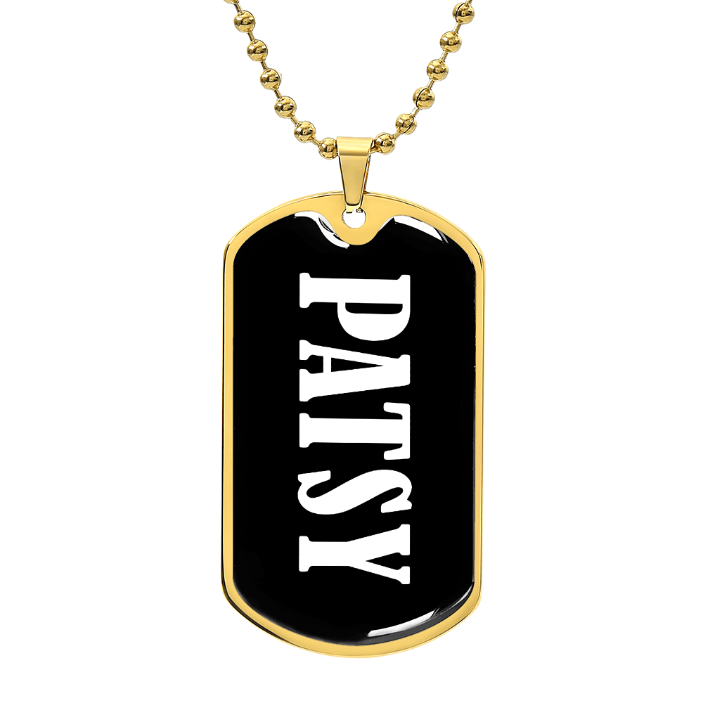 Patsy v01w - 18k Gold Finished Luxury Dog Tag Necklace