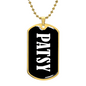 Patsy v01w - 18k Gold Finished Luxury Dog Tag Necklace