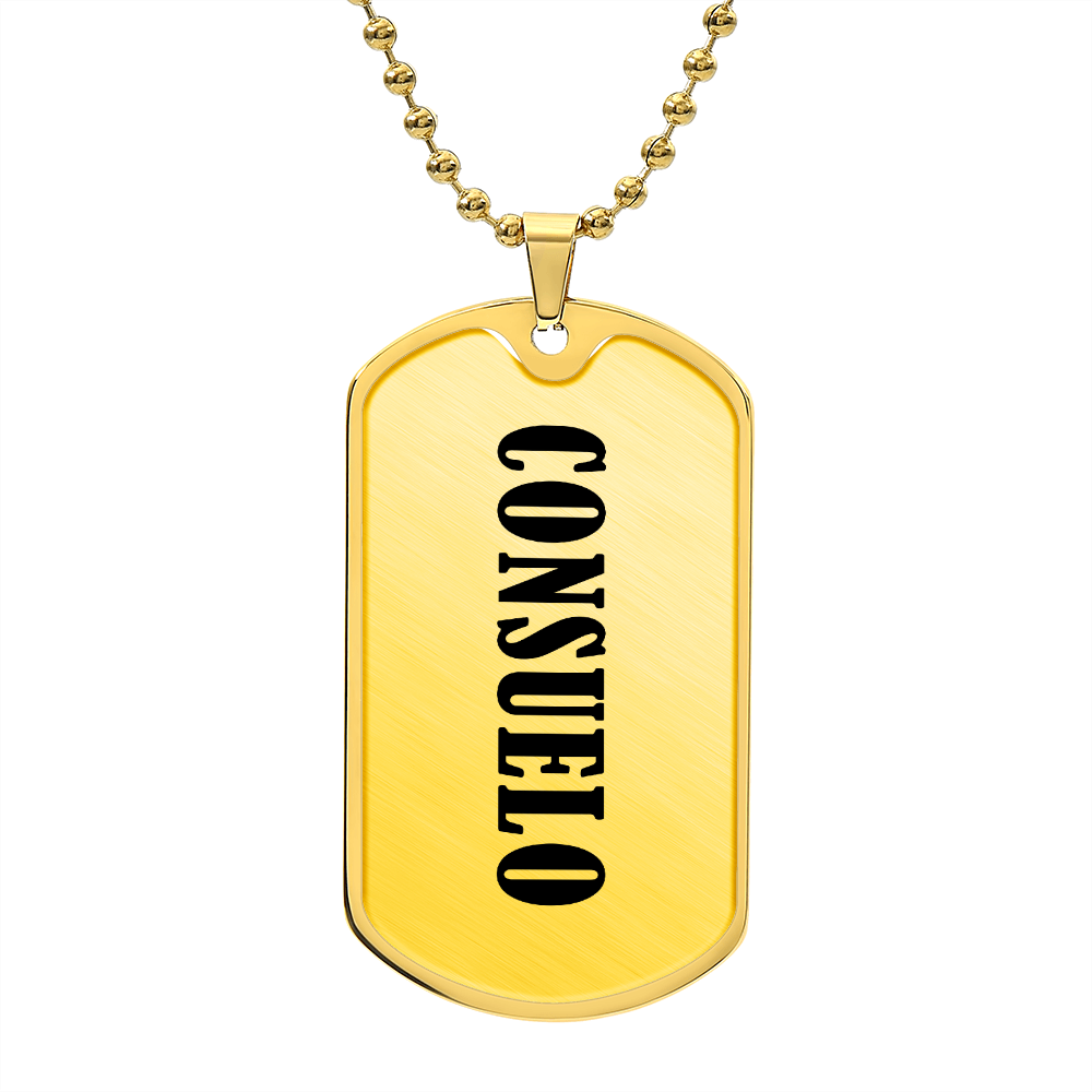 Consuelo v01 - 18k Gold Finished Luxury Dog Tag Necklace