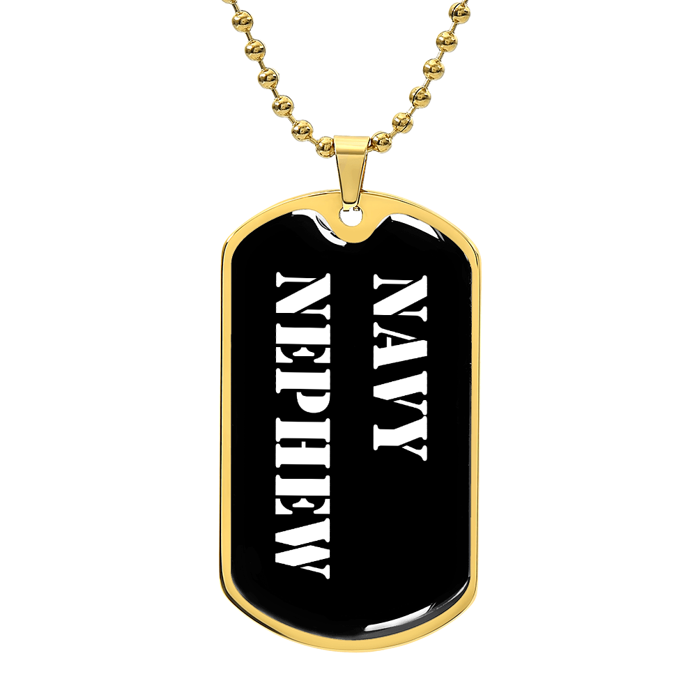 Navy Nephew v3 - 18k Gold Finished Luxury Dog Tag Necklace