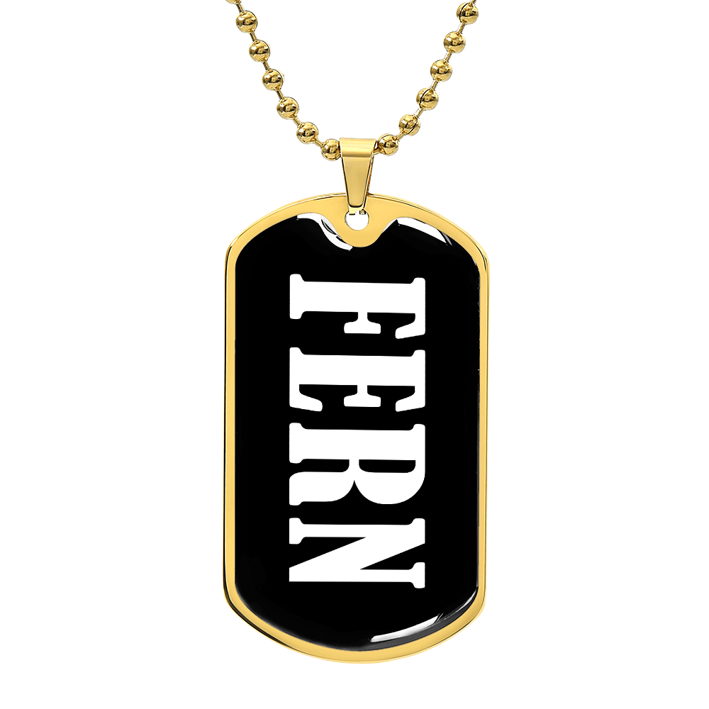 Fern v03 - 18k Gold Finished Luxury Dog Tag Necklace