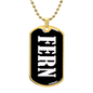 Fern v03 - 18k Gold Finished Luxury Dog Tag Necklace