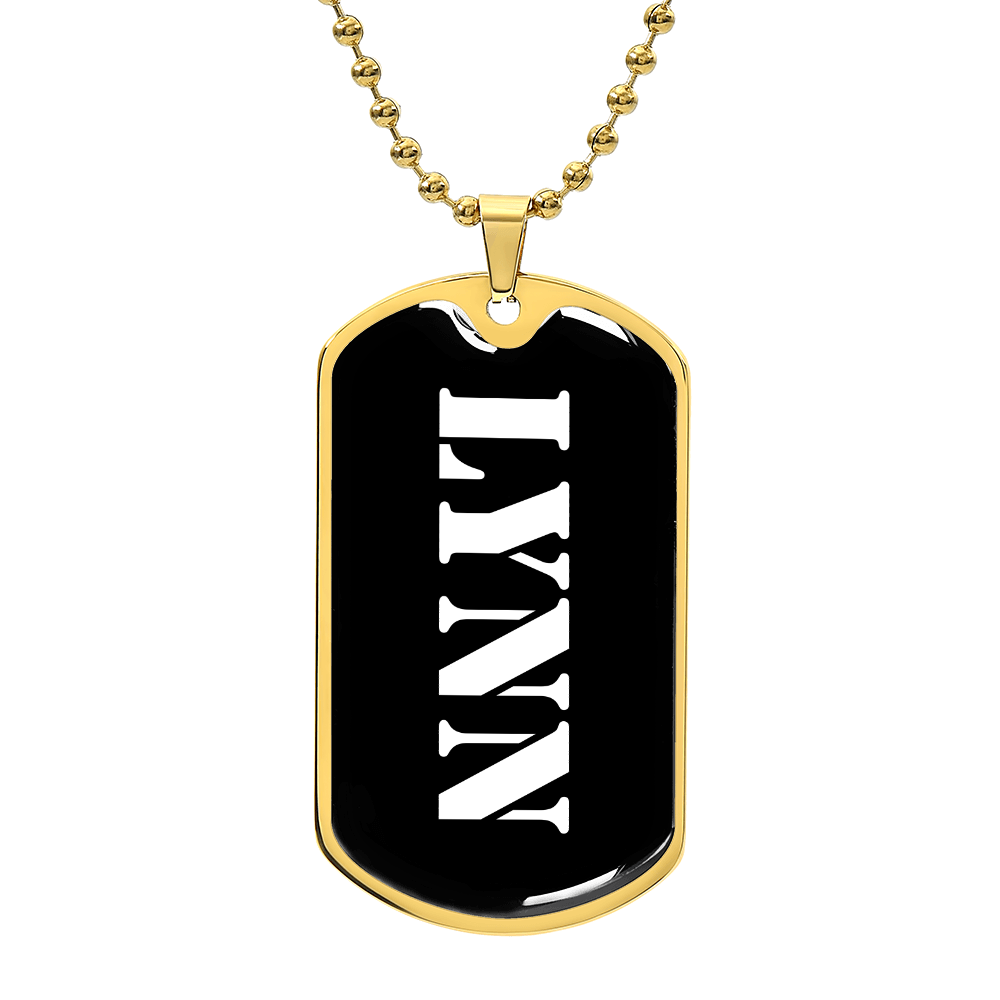 Lynn v3 - 18k Gold Finished Luxury Dog Tag Necklace
