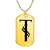 Initial T v001-31 - 18k Gold Finished Luxury Dog Tag Necklace