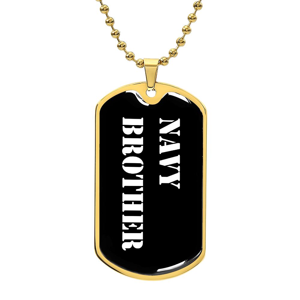 Navy Brother v3 - 18k Gold Finished Luxury Dog Tag Necklace