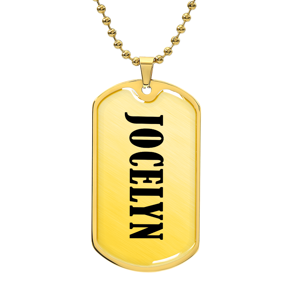 Jocelyn v01 - 18k Gold Finished Luxury Dog Tag Necklace
