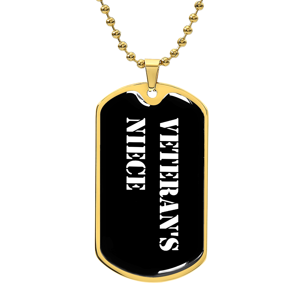 Veteran's Niece v3 - 18k Gold Finished Luxury Dog Tag Necklace