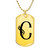 Initial C v001-31 - 18k Gold Finished Luxury Dog Tag Necklace