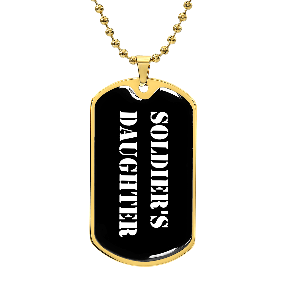 Soldier's Daughter v3 - 18k Gold Finished Luxury Dog Tag Necklace