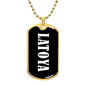 Latoya v01w - 18k Gold Finished Luxury Dog Tag Necklace
