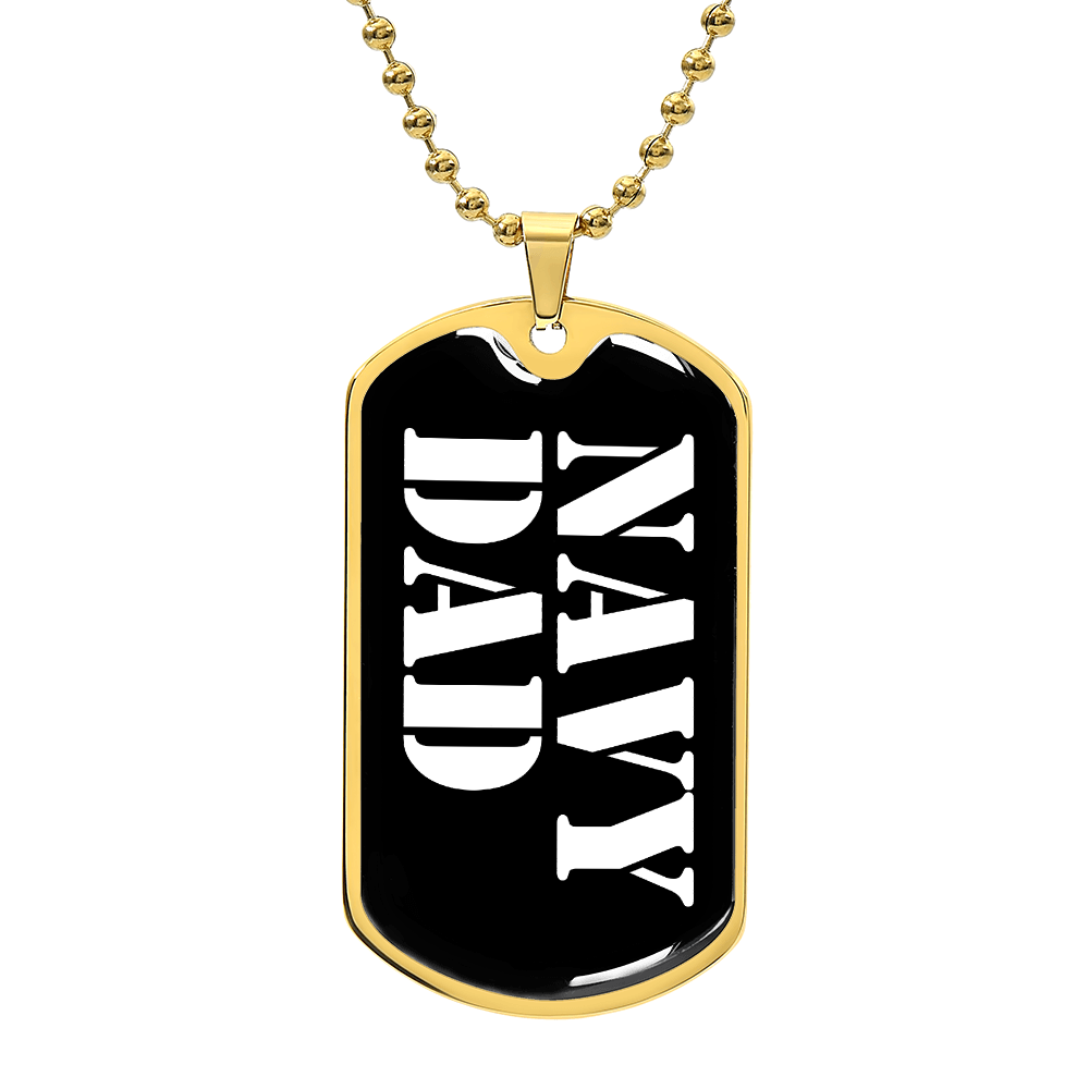 Navy Dad v3 - 18k Gold Finished Luxury Dog Tag Necklace