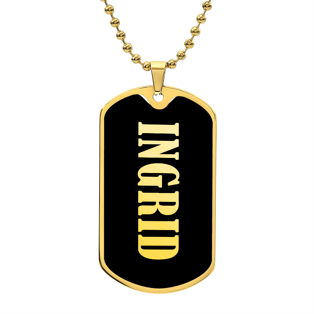 Ingrid v02 - 18k Gold Finished Luxury Dog Tag Necklace