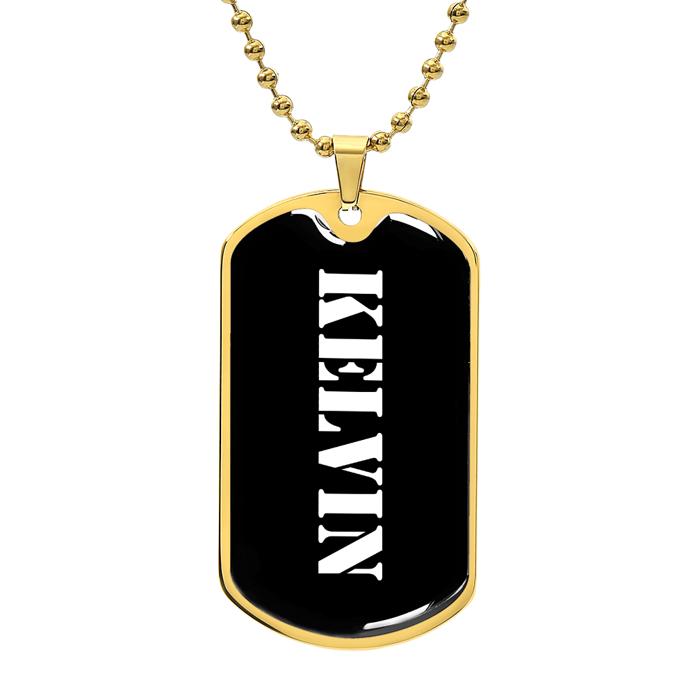 Kelvin v3 - 18k Gold Finished Luxury Dog Tag Necklace