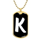 Initial K v3b - 18k Gold Finished Luxury Dog Tag Necklace