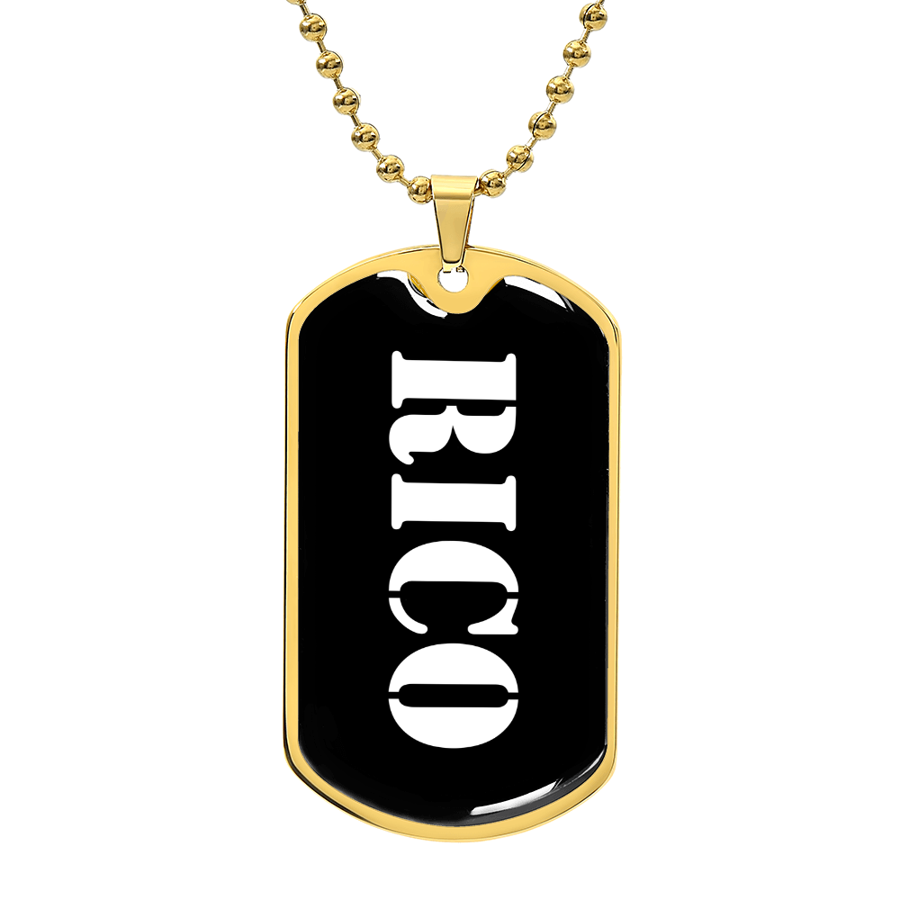 Rico v3 - 18k Gold Finished Luxury Dog Tag Necklace