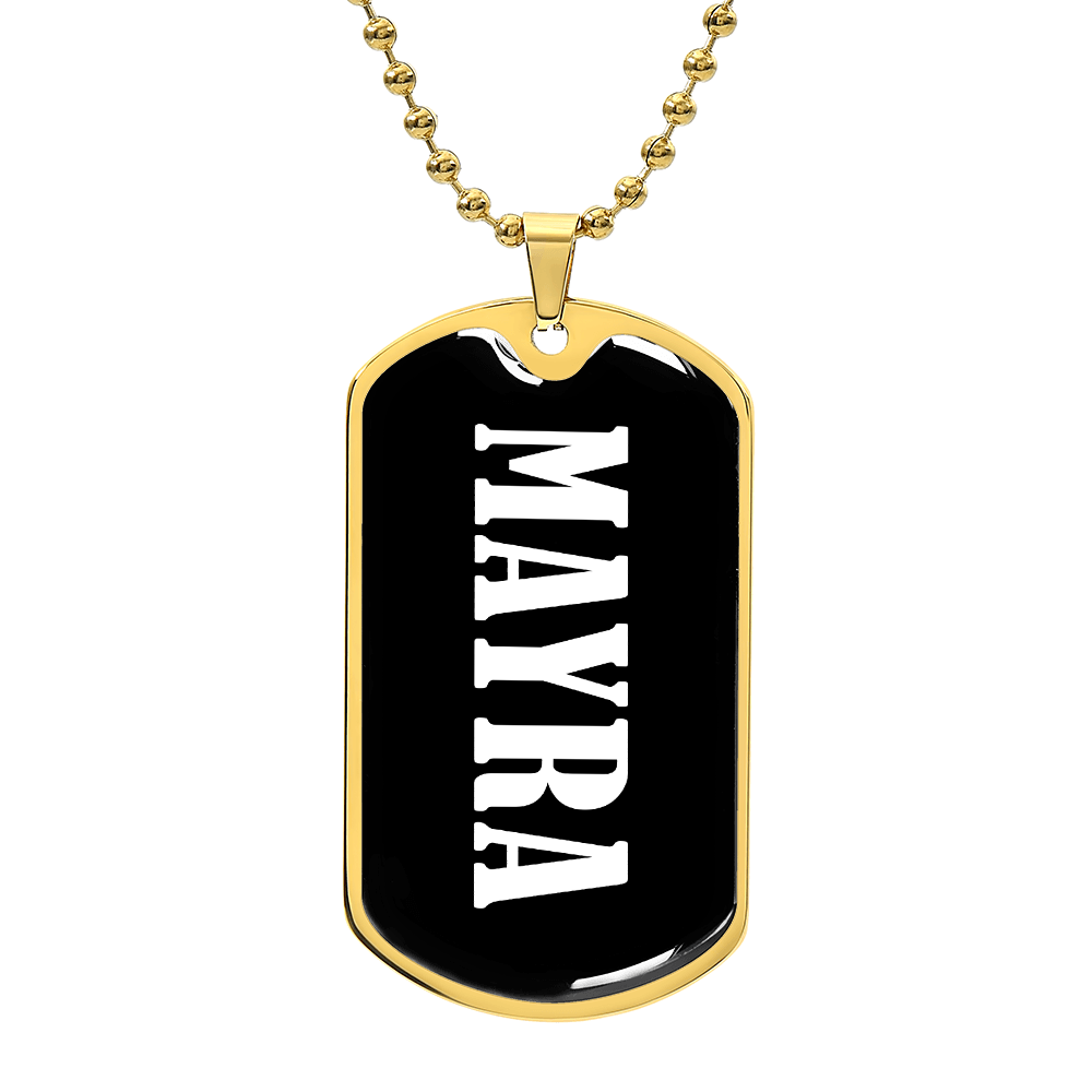 Mayra v03 - 18k Gold Finished Luxury Dog Tag Necklace