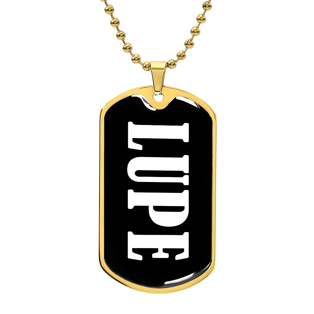 Lupe v03 - 18k Gold Finished Luxury Dog Tag Necklace
