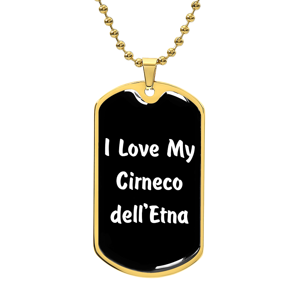 Love My Cirneco dell'Etna v6 - 18k Gold Finished Luxury Dog Tag Necklace