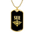 Sue v02a - 18k Gold Finished Luxury Dog Tag Necklace