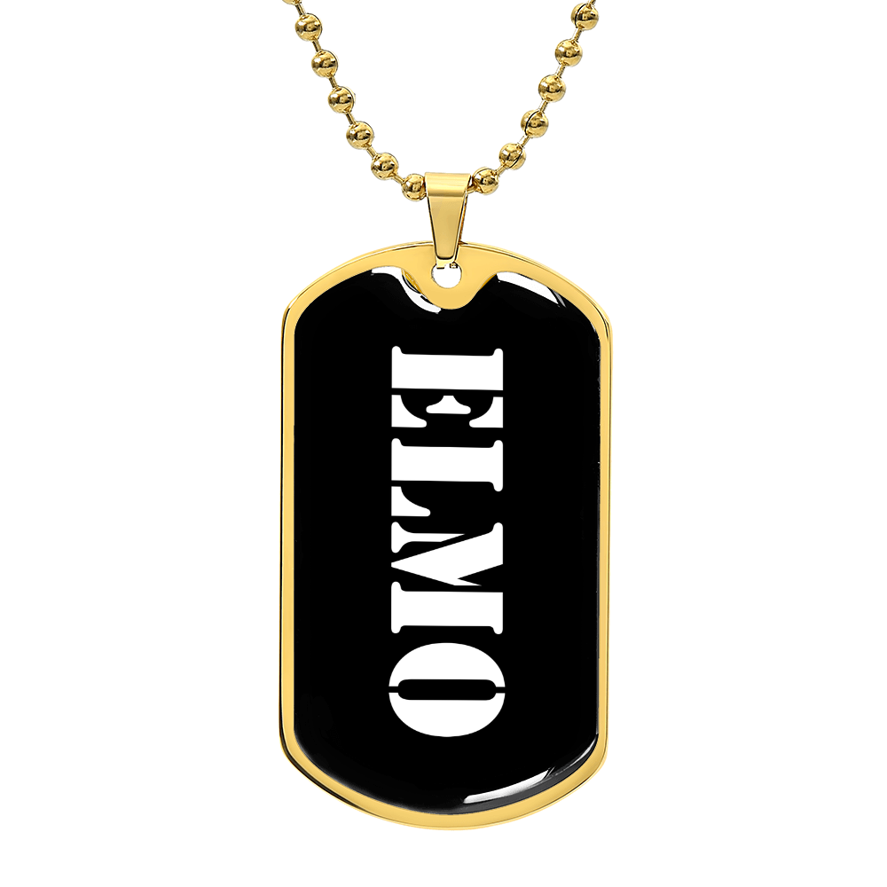 Elmo v3 - 18k Gold Finished Luxury Dog Tag Necklace