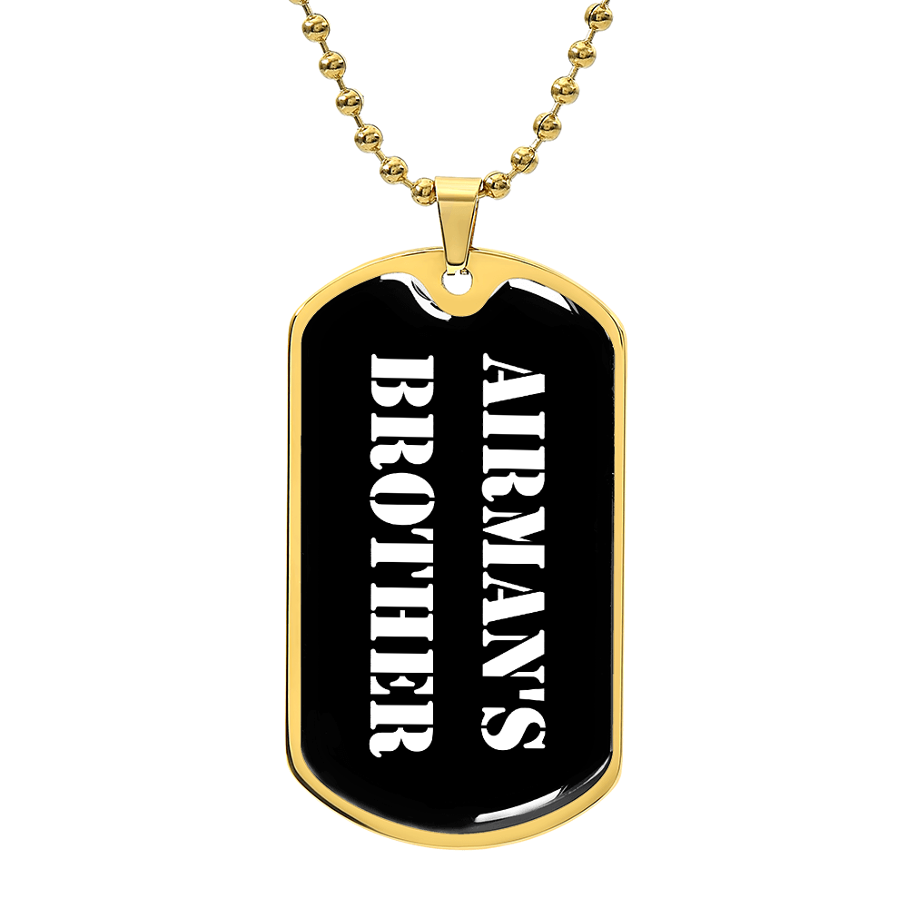 Airman's Brother v3 - 18k Gold Finished Luxury Dog Tag Necklace