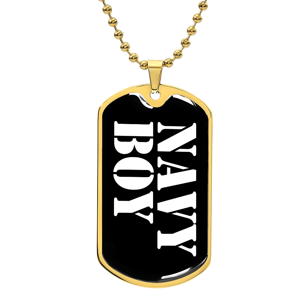 Navy Boy v3 - 18k Gold Finished Luxury Dog Tag Necklace