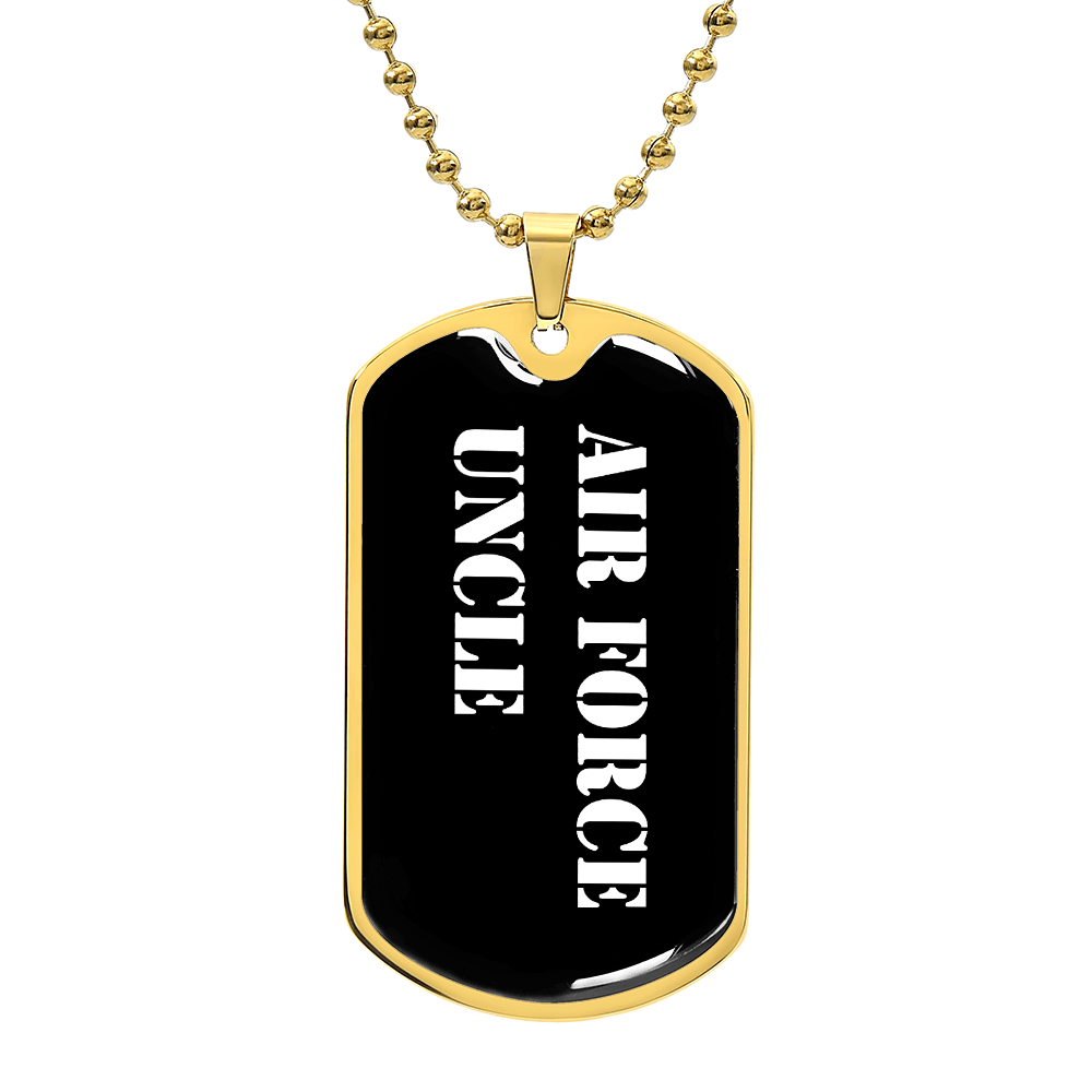 Air Force Uncle v3 - 18k Gold Finished Luxury Dog Tag Necklace