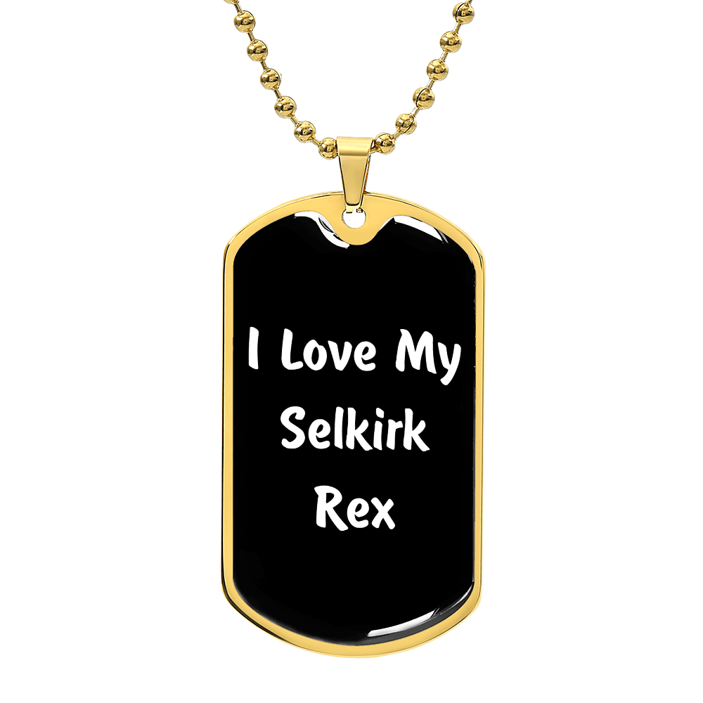 Love My Selkirk Rex v3 - 18k Gold Finished Luxury Dog Tag Necklace
