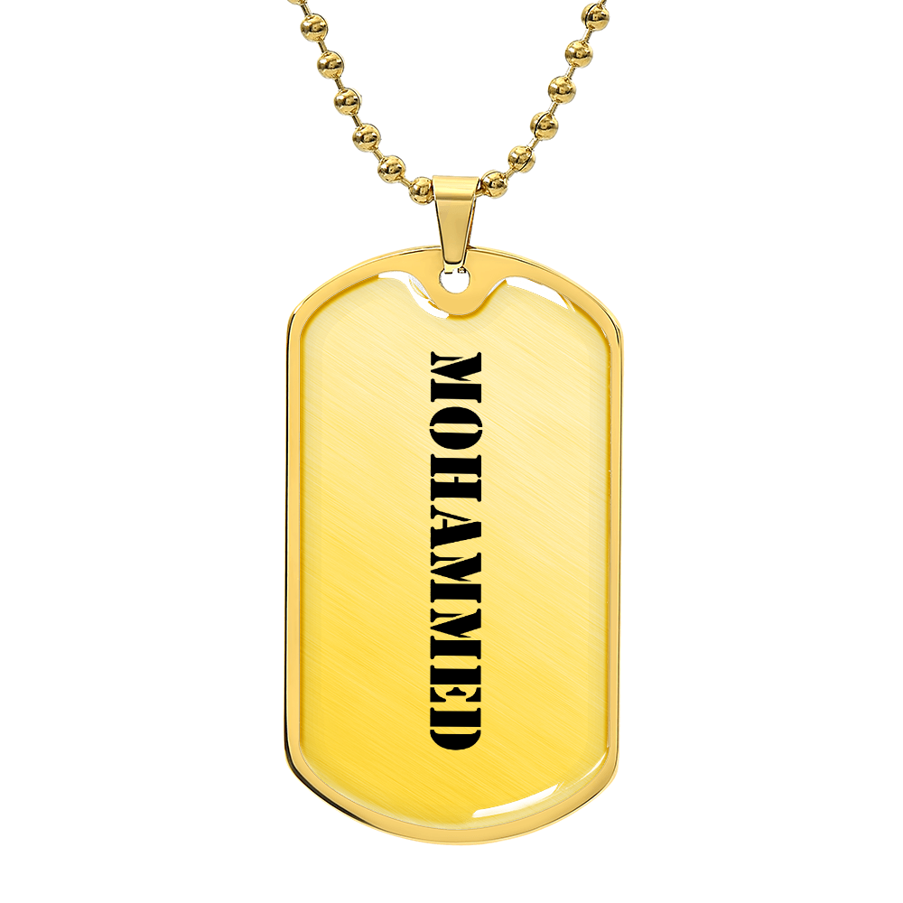 Mohammed - 18k Gold Finished Luxury Dog Tag Necklace