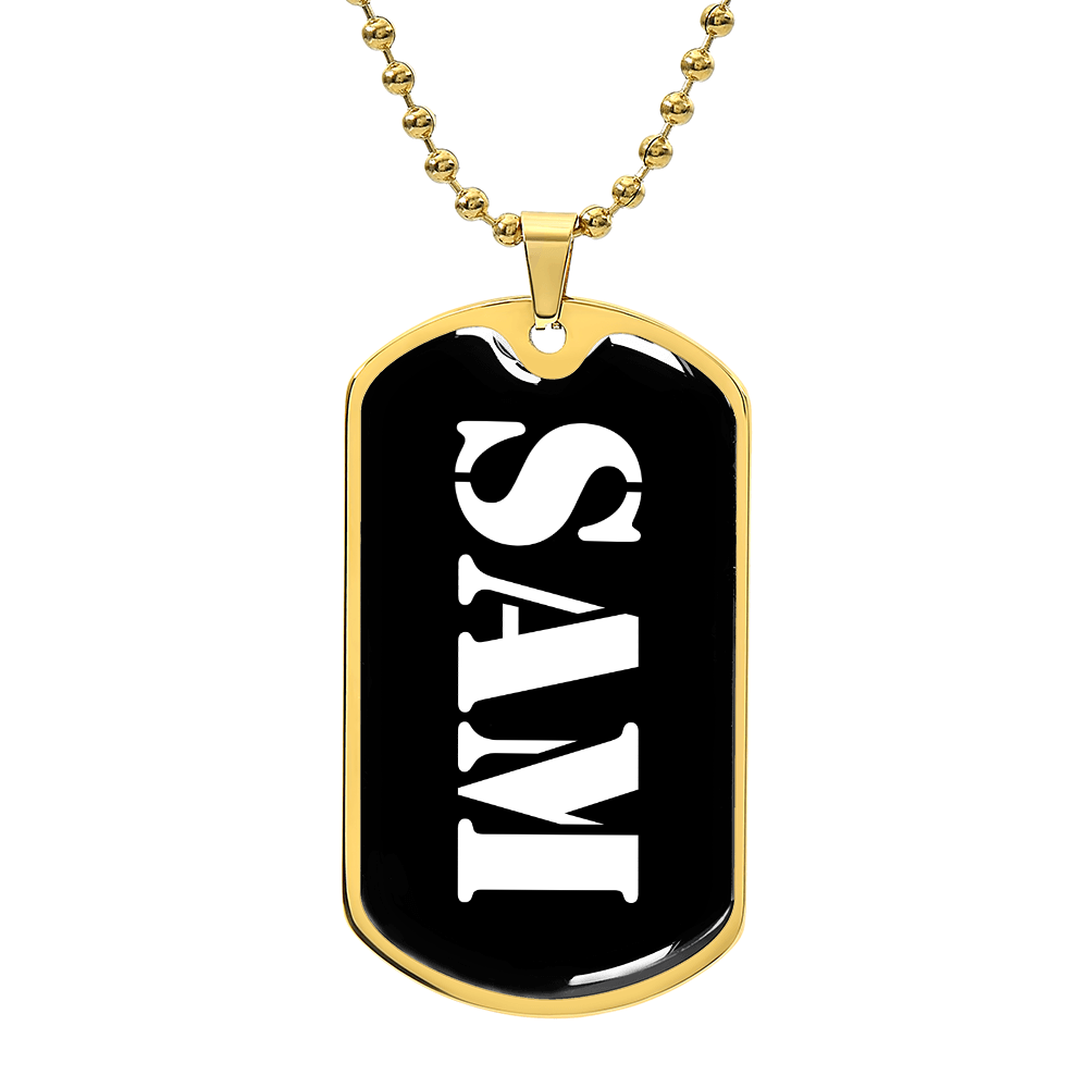 Sam v3 - 18k Gold Finished Luxury Dog Tag Necklace