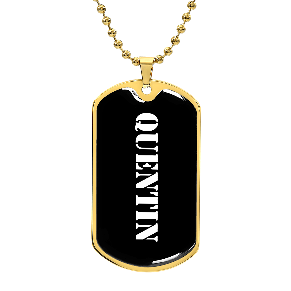 Quentin v3 - 18k Gold Finished Luxury Dog Tag Necklace