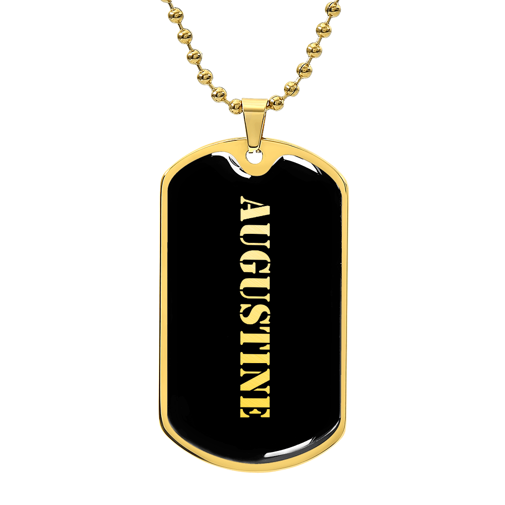 Augustine v2 - 18k Gold Finished Luxury Dog Tag Necklace