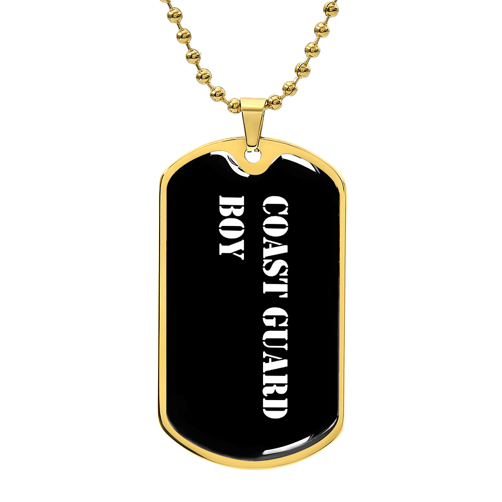 Coast Guard Boy v3 - 18k Gold Finished Luxury Dog Tag Necklace