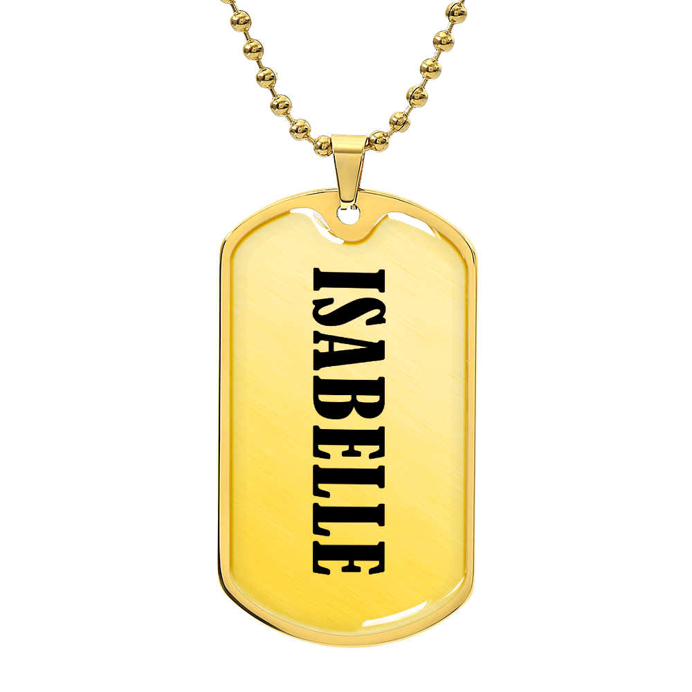Isabelle v01 - 18k Gold Finished Luxury Dog Tag Necklace