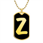 Initial Z v2b - 18k Gold Finished Luxury Dog Tag Necklace