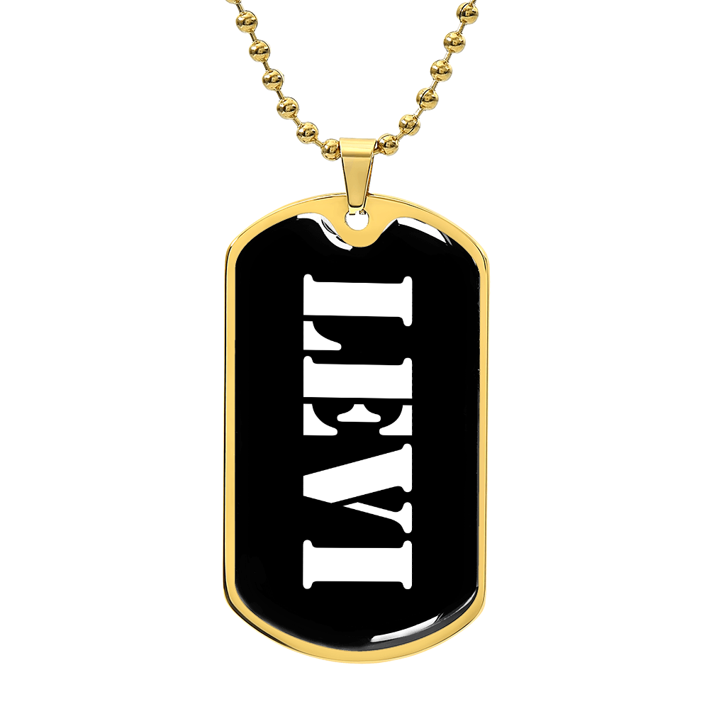 Levi v3 - 18k Gold Finished Luxury Dog Tag Necklace
