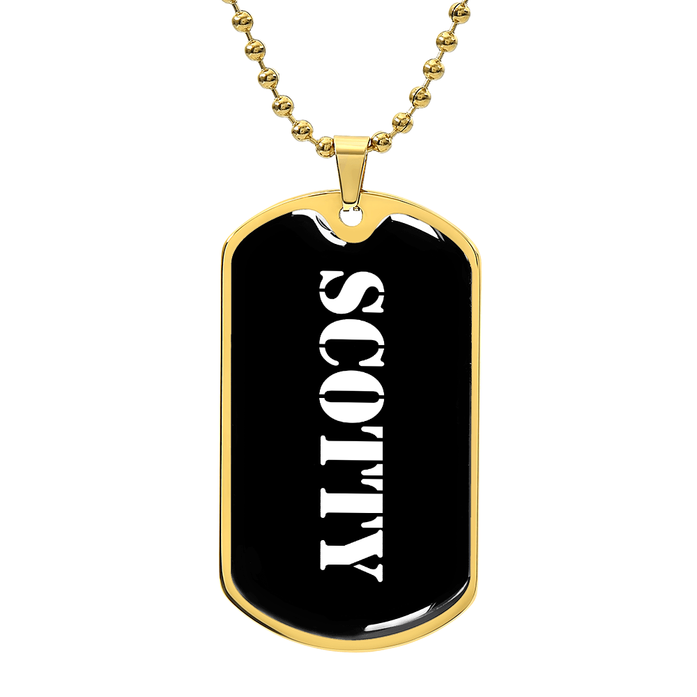 Scotty v3 - 18k Gold Finished Luxury Dog Tag Necklace