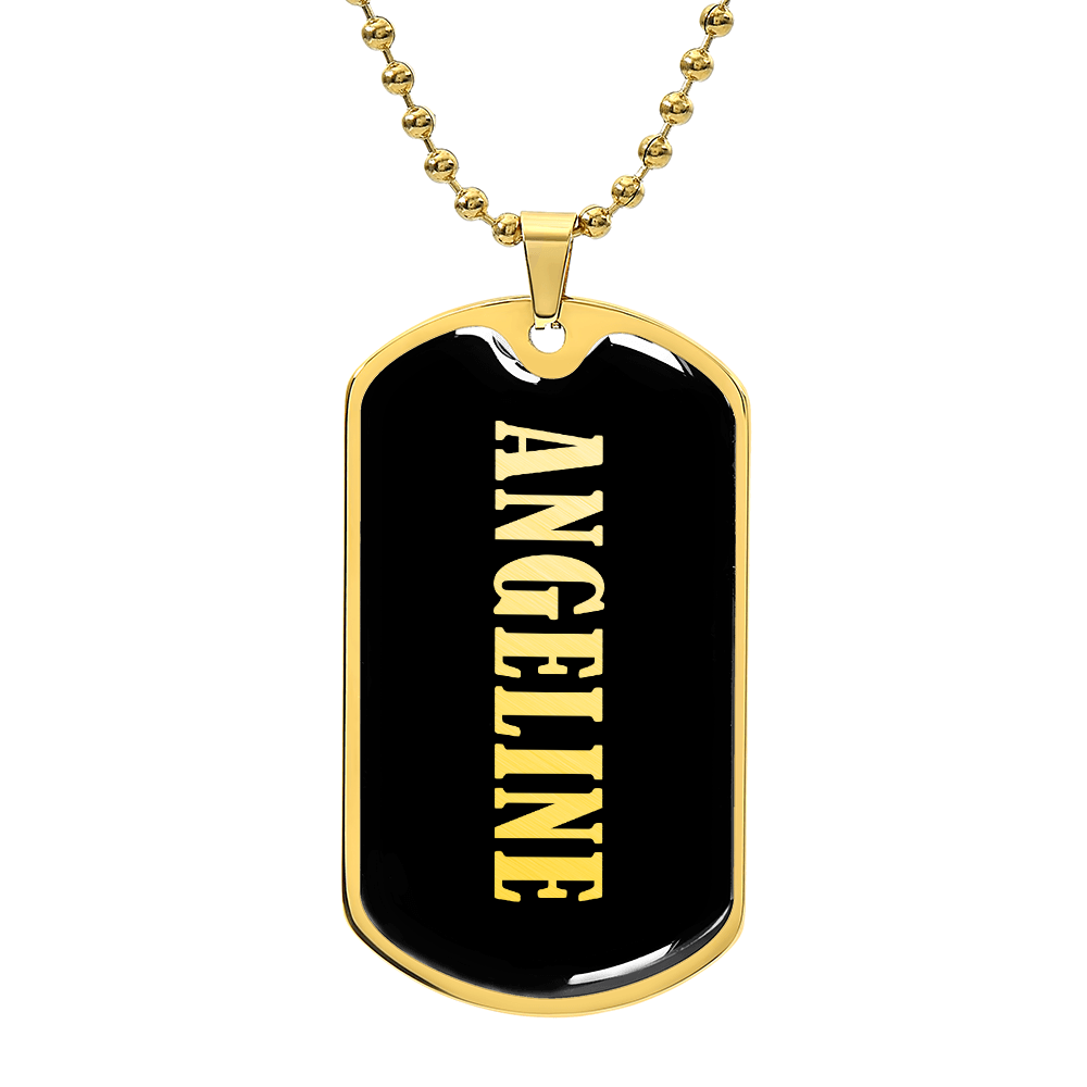 Angeline v02 - 18k Gold Finished Luxury Dog Tag Necklace