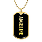 Angeline v02 - 18k Gold Finished Luxury Dog Tag Necklace