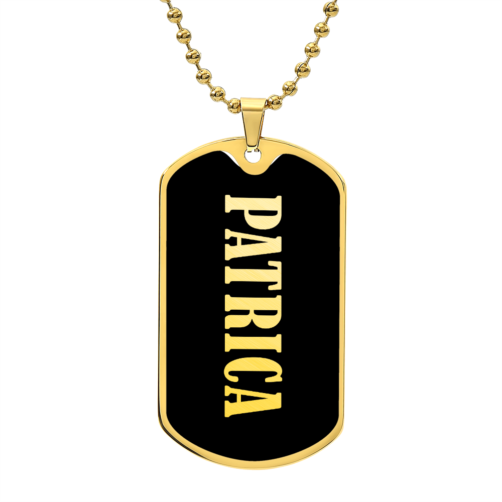 Patrica v02 - 18k Gold Finished Luxury Dog Tag Necklace