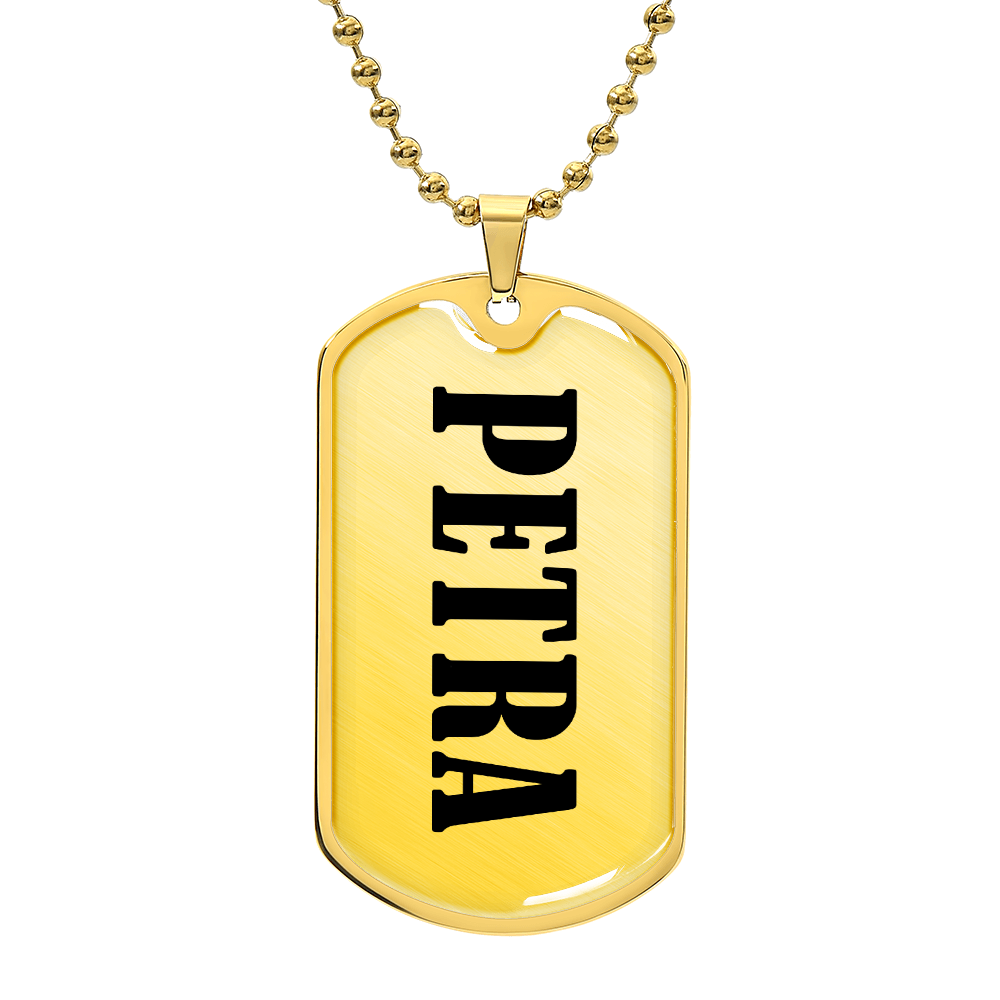 Petra v01 - 18k Gold Finished Luxury Dog Tag Necklace