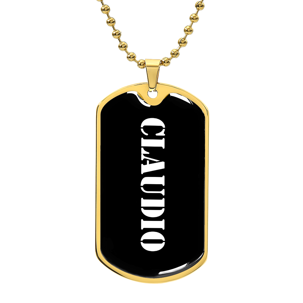 Claudio v3 - 18k Gold Finished Luxury Dog Tag Necklace