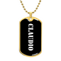 Claudio v3 - 18k Gold Finished Luxury Dog Tag Necklace