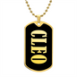 Cleo v02 - 18k Gold Finished Luxury Dog Tag Necklace