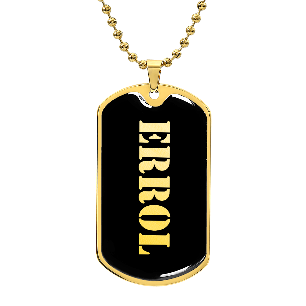 Errol v2 - 18k Gold Finished Luxury Dog Tag Necklace