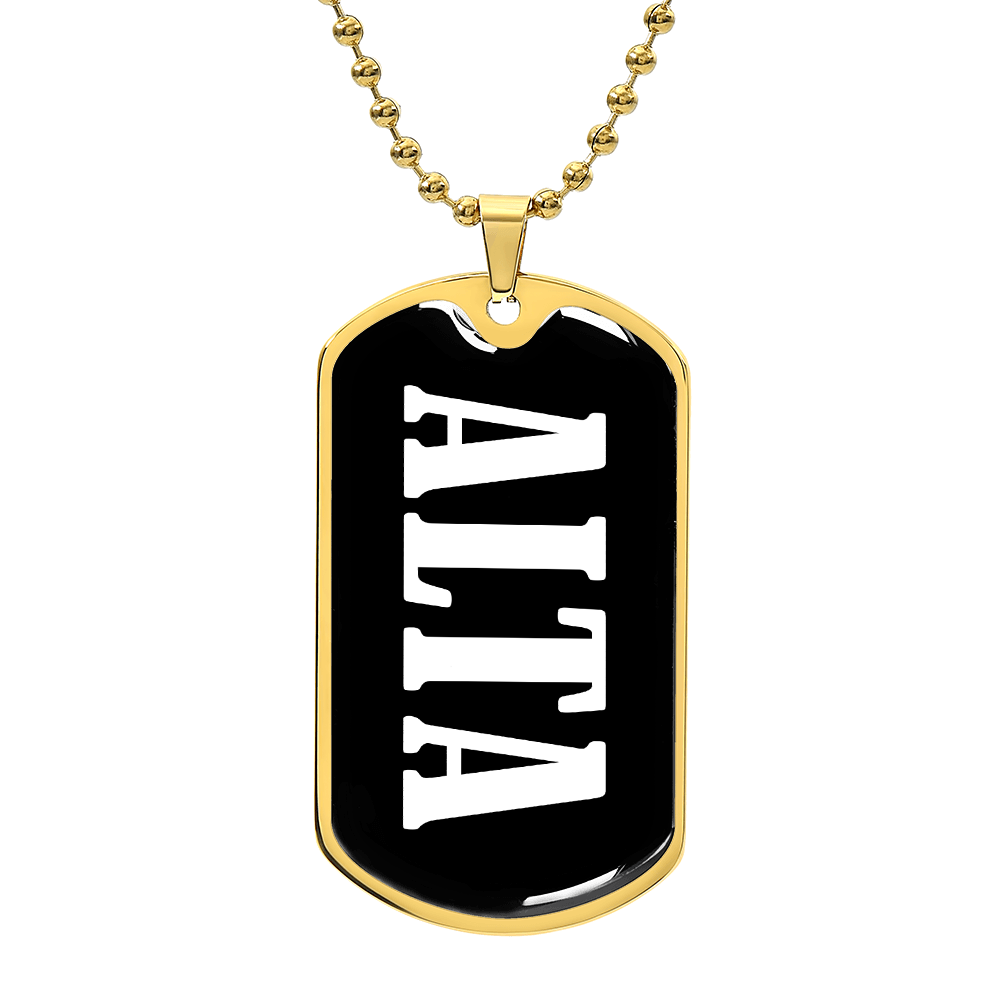 Alta v03 - 18k Gold Finished Luxury Dog Tag Necklace